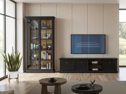 Vitrina| Vitrine AMBIHOME ARON 02 - , C63,5xA200xP40,5cm Preto