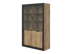 Vitrina| Vitrine AMBIHOME DAVOR - Carvalho/, C120xA187xP45cm Preto