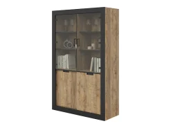 Vitrina| Vitrine AMBIHOME DAVOR - Carvalho/, C120xA187xP45cm Preto