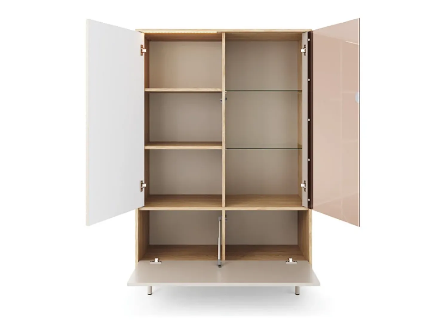 Outlet Vitrine AMBIHOME LILLA - Caxemira, C100xA152xP40cm Bege