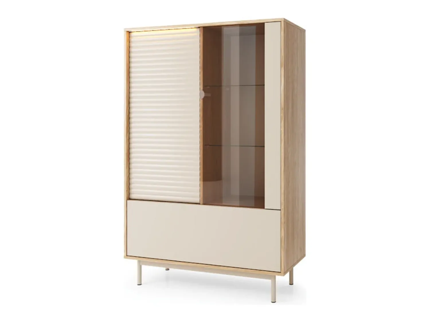 Outlet Vitrine AMBIHOME LILLA - Caxemira, C100xA152xP40cm Bege