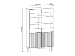 Vitrine AMBIHOME SAROSI - Carvalho, C106 x P37 x A183cm^ Vitrina