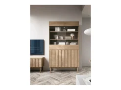 Vitrine AMBIHOME SAROSI - Carvalho, C106 x P37 x A183cm^ Vitrina