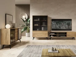 Vitrine AMBIHOME SIDEWAY - /Carvalho, C100xA165xP39cm^ Vitrina