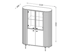 Vitrine AMBIHOME ZANE 01 - Caxemira, C112xP40xA155cm^ Vitrina