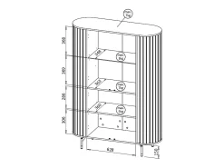 Hot Vitrine AMBIHOME ZANE 01 - , C112xP40xA155cm Preto