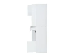 Hauss Spole Vitrine branca com 1 gaveta, 4 portas e iluminação LED, prateleiras em vidro, 55x38x170 cm^ Vitrina