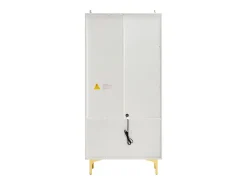 Vitrina|Hauss Spole Vitrine branca com 2 portas de vidro marrom e 2 gavetas, LED incluso - 70x35x150cm Branco