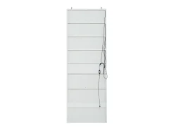 Hauss Spole Vitrine branca com 2 portas, 2 portas de vidro, gaveta e luzes LED, aglomerado Branco