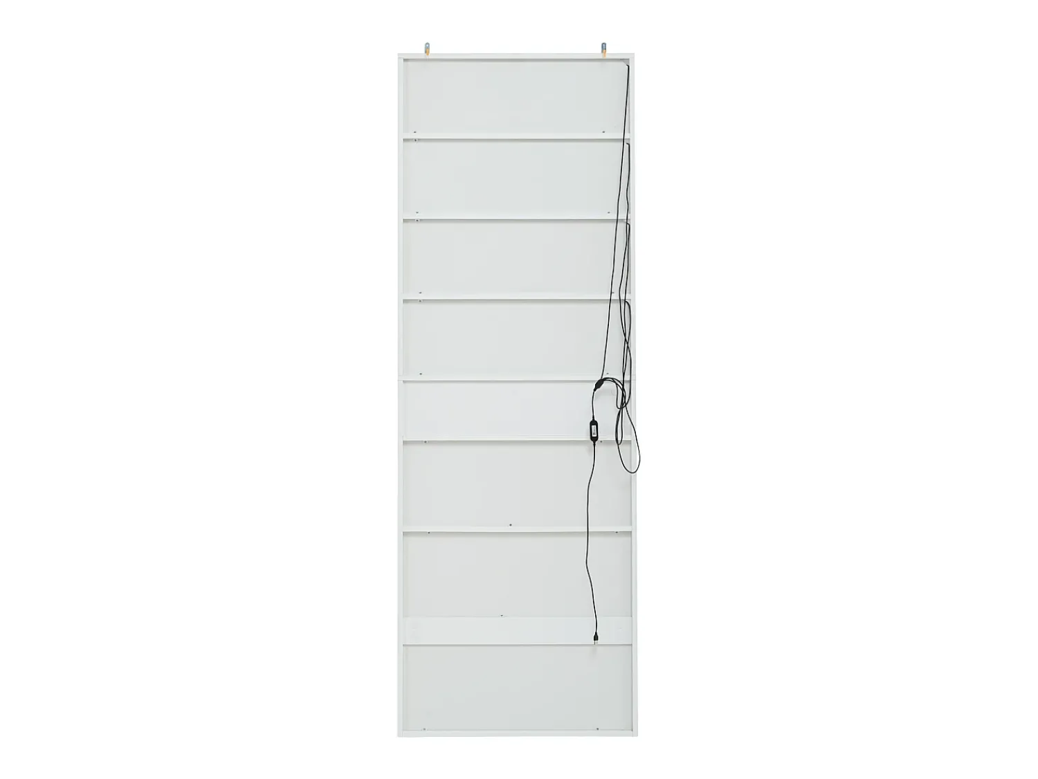 Hauss Spole Vitrine branca com 2 portas, 2 portas de vidro, gaveta e luzes LED, aglomerado Branco