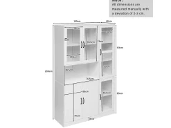 Vitrina| Vitrine branca com iluminação LED e portas para armazenamento em sala de estar/quarto. Branco