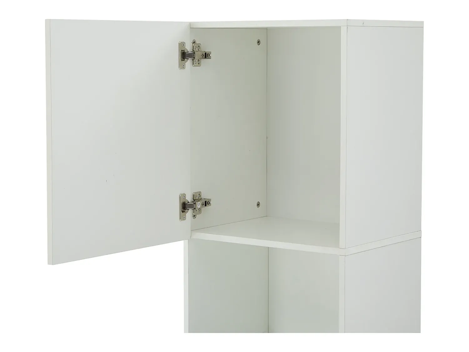 Vitrina*Hauss Spole Vitrine branca de alto brilho com 2 portas e 1 prateleira de vidro, LED incluído - 45x35x160cm Branco
