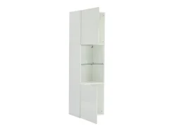 Vitrina*Hauss Spole Vitrine branca de alto brilho com 2 portas e 1 prateleira de vidro, LED incluído - 45x35x160cm Branco