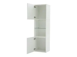 Vitrina*Hauss Spole Vitrine branca de alto brilho com 2 portas e 1 prateleira de vidro, LED incluído - 45x35x160cm Branco