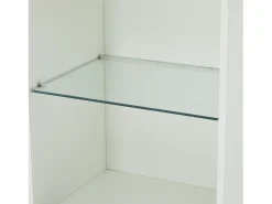 Vitrina*Hauss Spole Vitrine branca de alto brilho com 2 portas e 1 prateleira de vidro, LED incluído - 45x35x160cm Branco