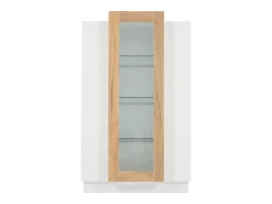 Hauss Spole Vitrine branca 74x40x120cm com 3 portas, sendo 1 de acrílico, prateleiras de vidro, LED incluso Branco