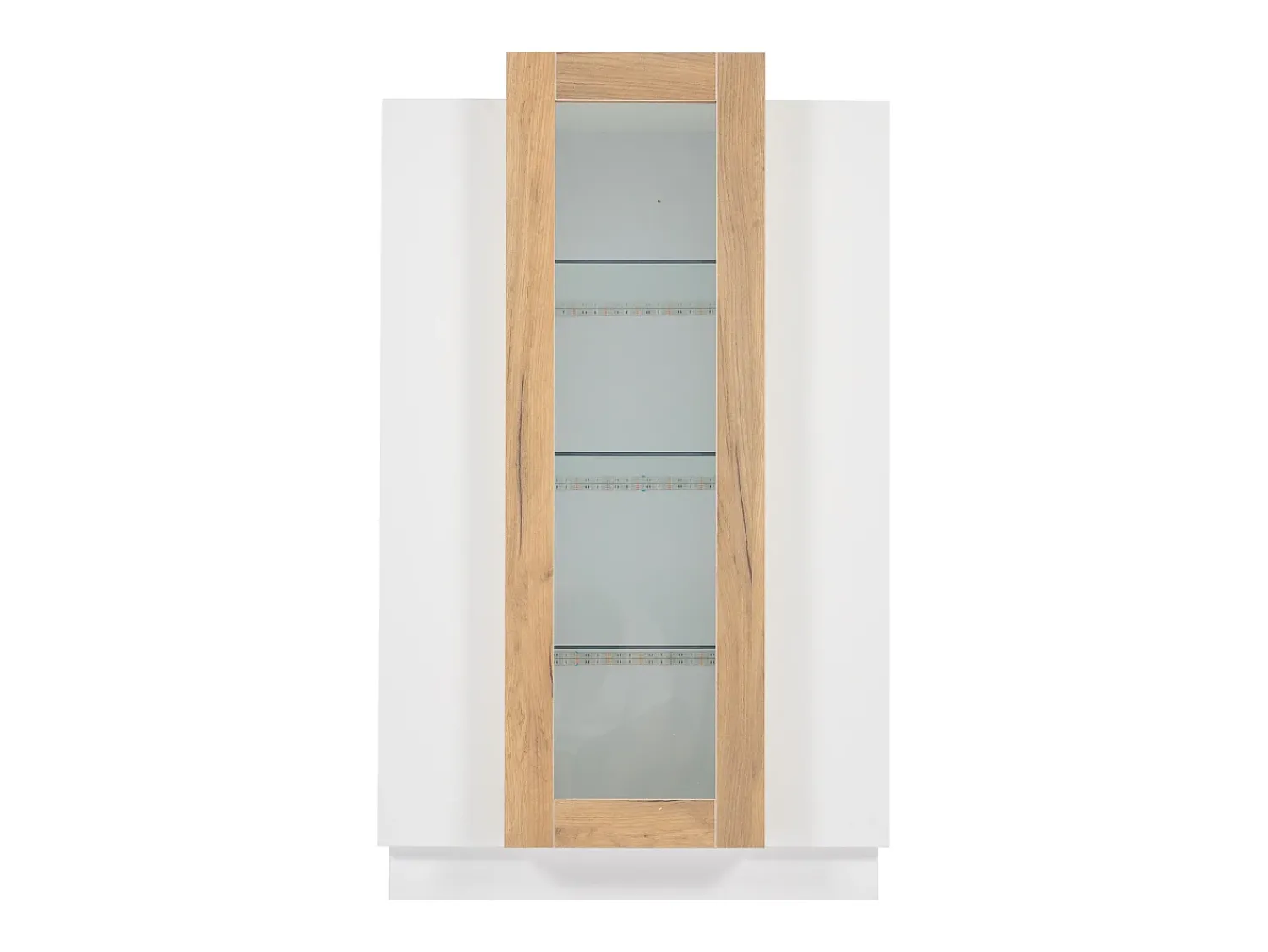 Hauss Spole Vitrine branca 74x40x120cm com 3 portas, sendo 1 de acrílico, prateleiras de vidro, LED incluso Branco