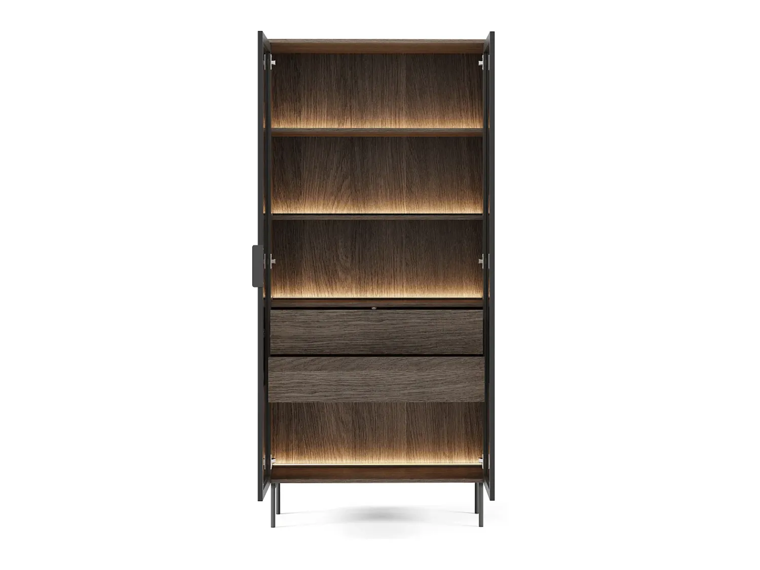 Vitrina| Vitrine, carvalho Dunin, 91,5 x 194,6 x 39,3 cm Castanho