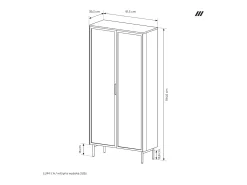 Vitrina| Vitrine, carvalho Dunin, 91,5 x 194,6 x 39,3 cm Castanho