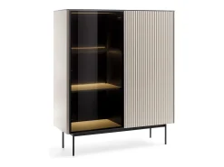 Vitrina* Vitrine, Caxemira, 107 x 126 x 39 cm Bege