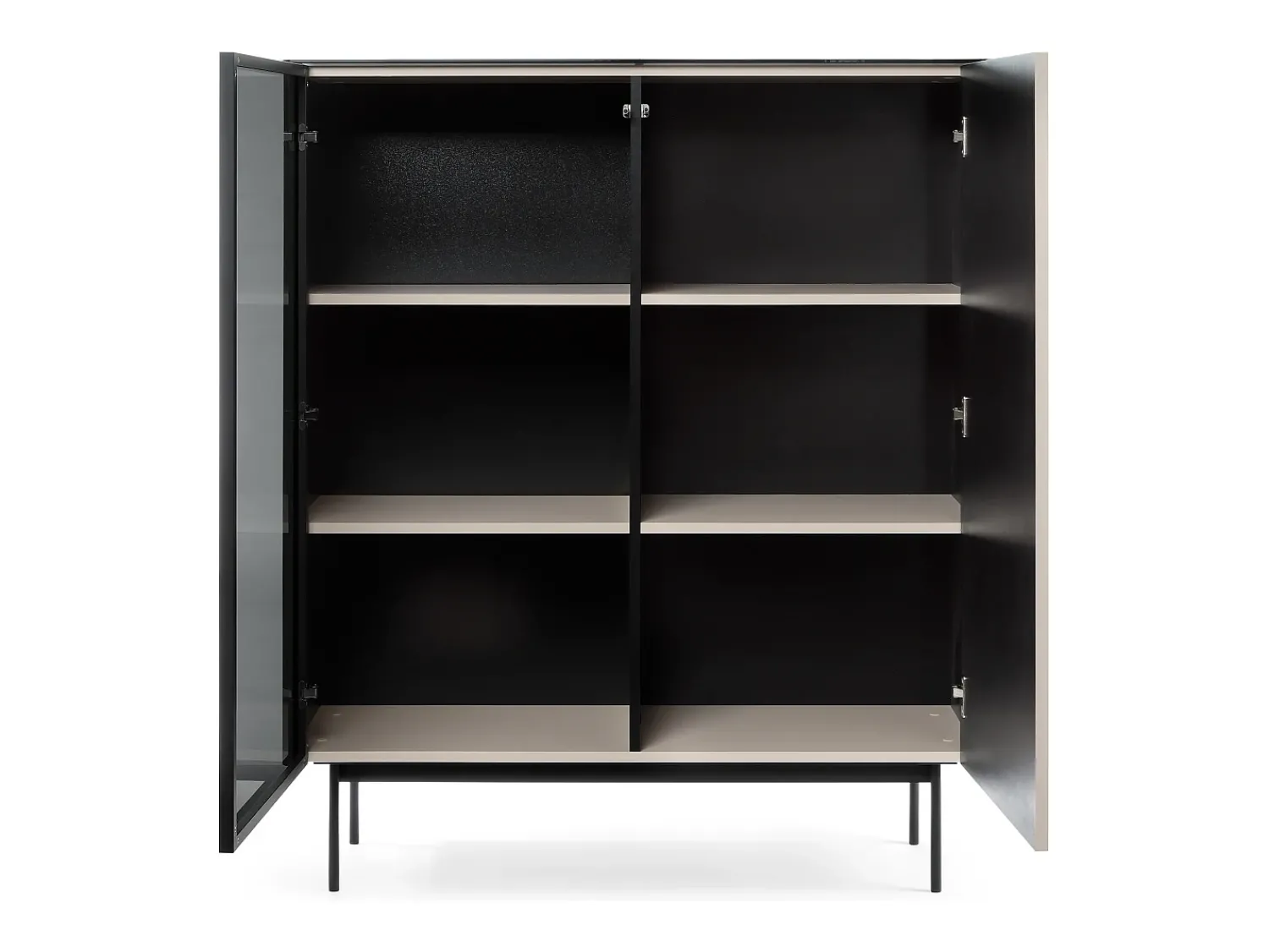 Vitrina* Vitrine, Caxemira, 107 x 126 x 39 cm Bege