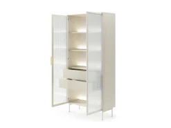 Vitrina* Vitrine, caxemira, 91,5 x 194,6 x 39,3 cm Bege
