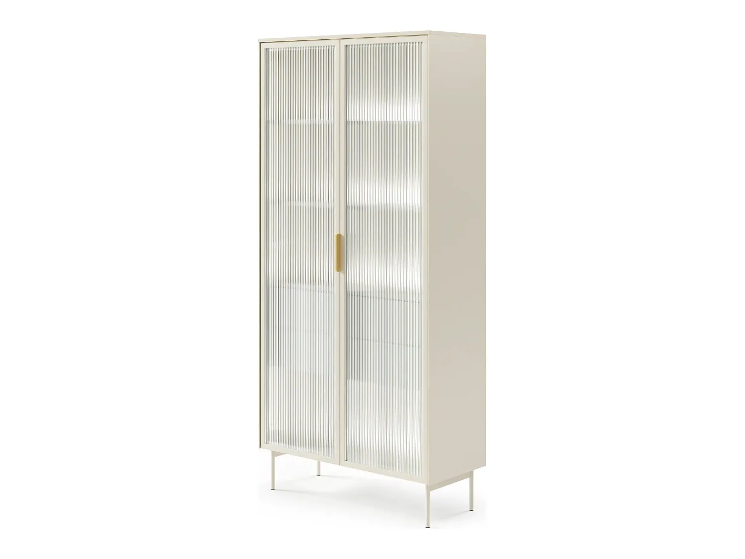 Vitrina* Vitrine, caxemira, 91,5 x 194,6 x 39,3 cm Bege