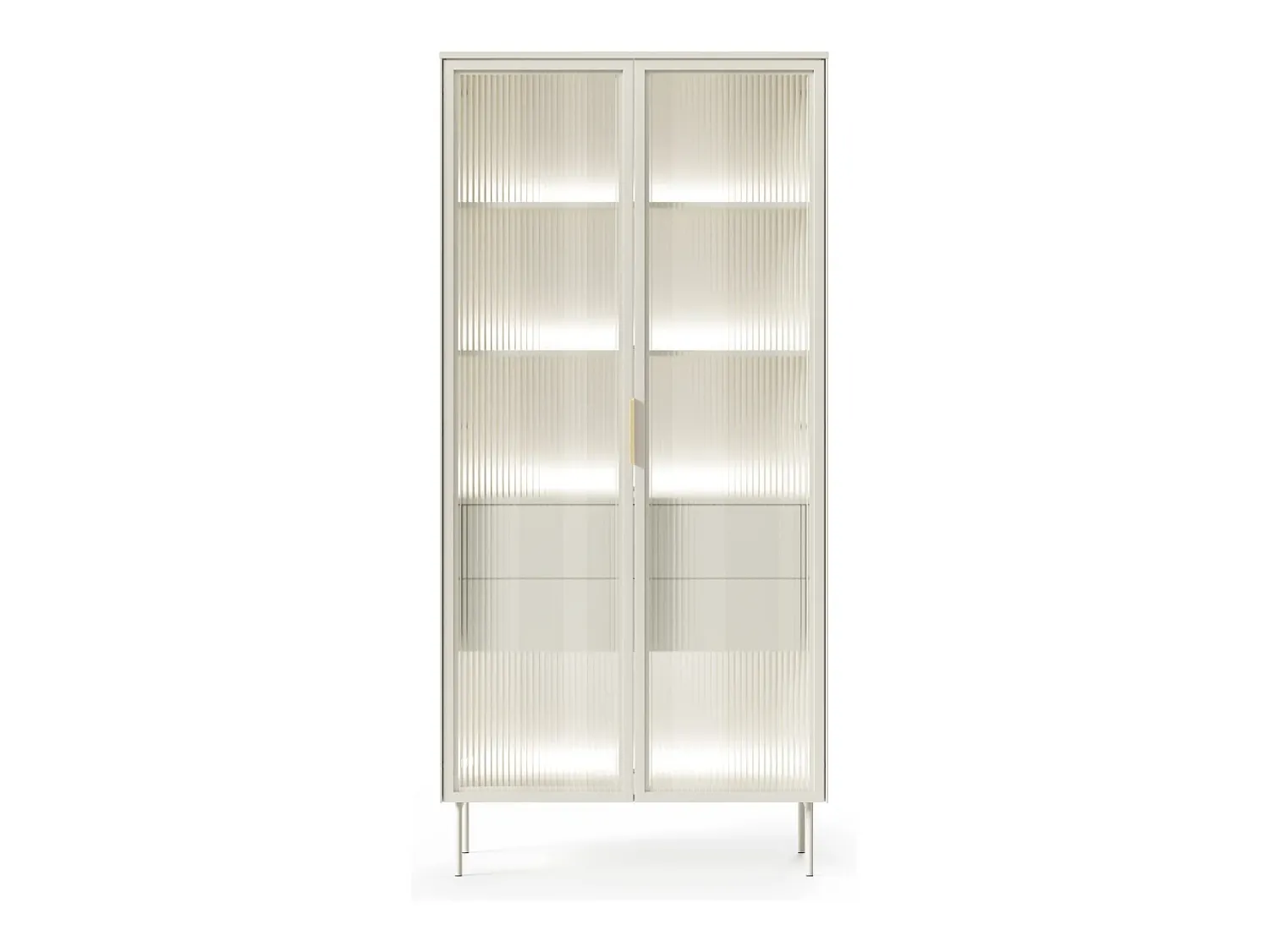 Vitrina* Vitrine, caxemira, 91,5 x 194,6 x 39,3 cm Bege