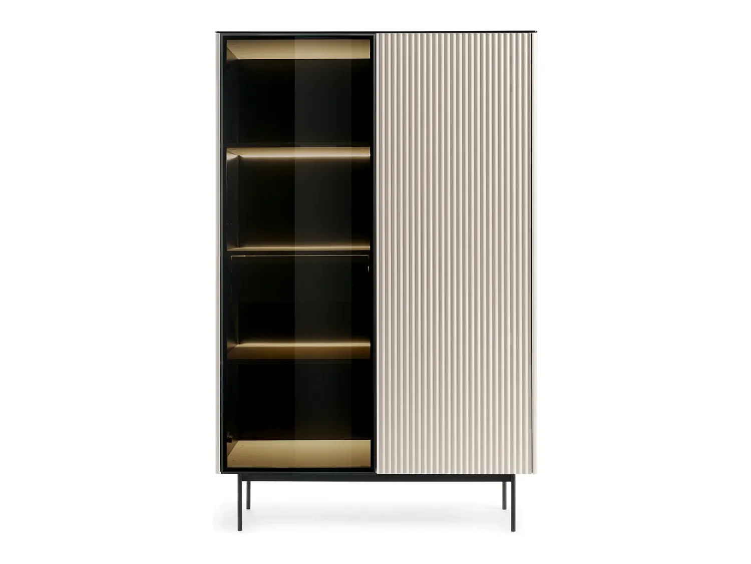 Vitrina| Vitrine, Caxemira, 107 x 163 x 39 cm Bege