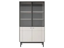 Discount Vitrine: Caxemira, pés pretos, 103,5 x 184,6 x 39 cm Bege
