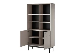 Discount Vitrine: Caxemira, pés pretos, 103,5 x 184,6 x 39 cm Bege