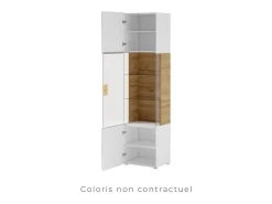 Meublorama Vitrine coleção OHIO. Cor cinza antracite e carvalho.^ Vitrina