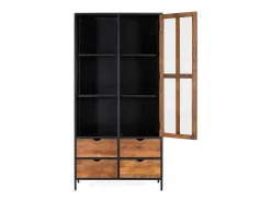 Vitrina*Giner y colomer Vitrine com 4 janelas e porta de vidro com estrutura metálica. Castanho