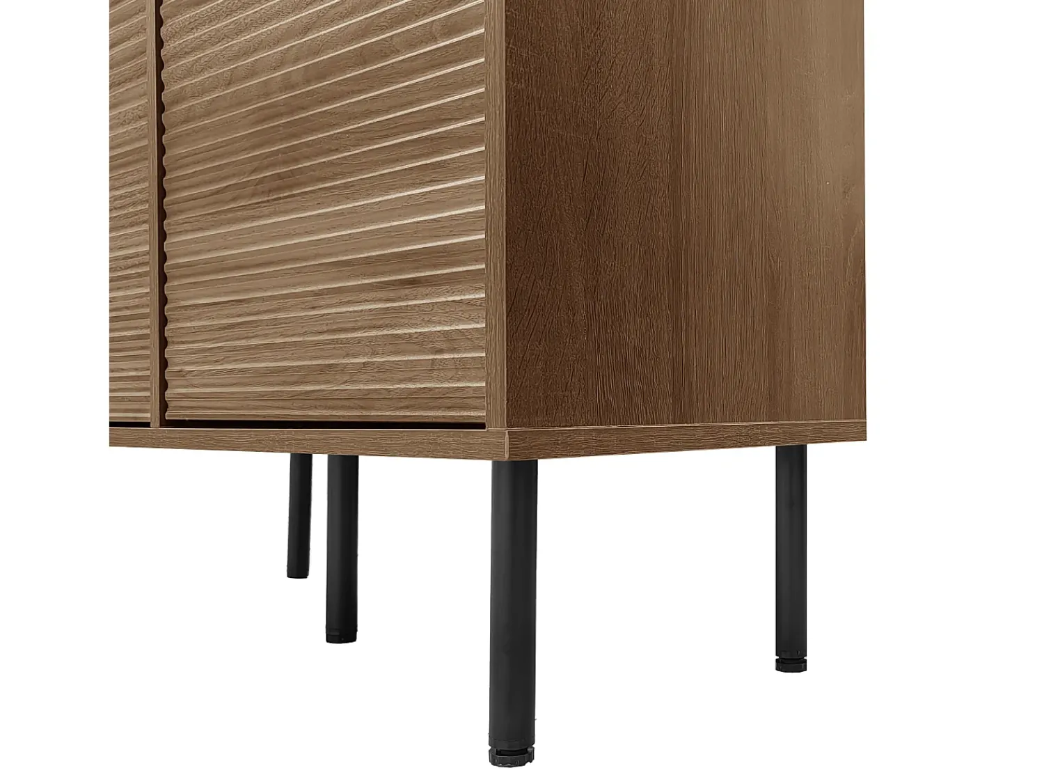 Vitrina*Hauss Spole Vitrine com 2 portas de vidro e 4 gavetas - Cor madeira escura Natural escuro