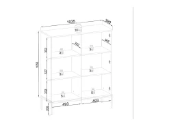 Vitrine com 2 portas e LED integrado e Carvalho 104x126 cm^ Vitrina