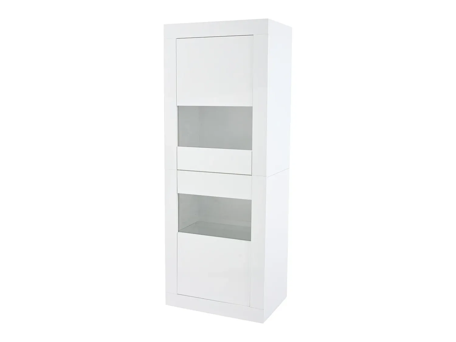 Hauss Spole Vitrine com 2 portas e prateleiras de vidro, corpo lacado , LED incluído - 61x42x162cm^ Vitrina