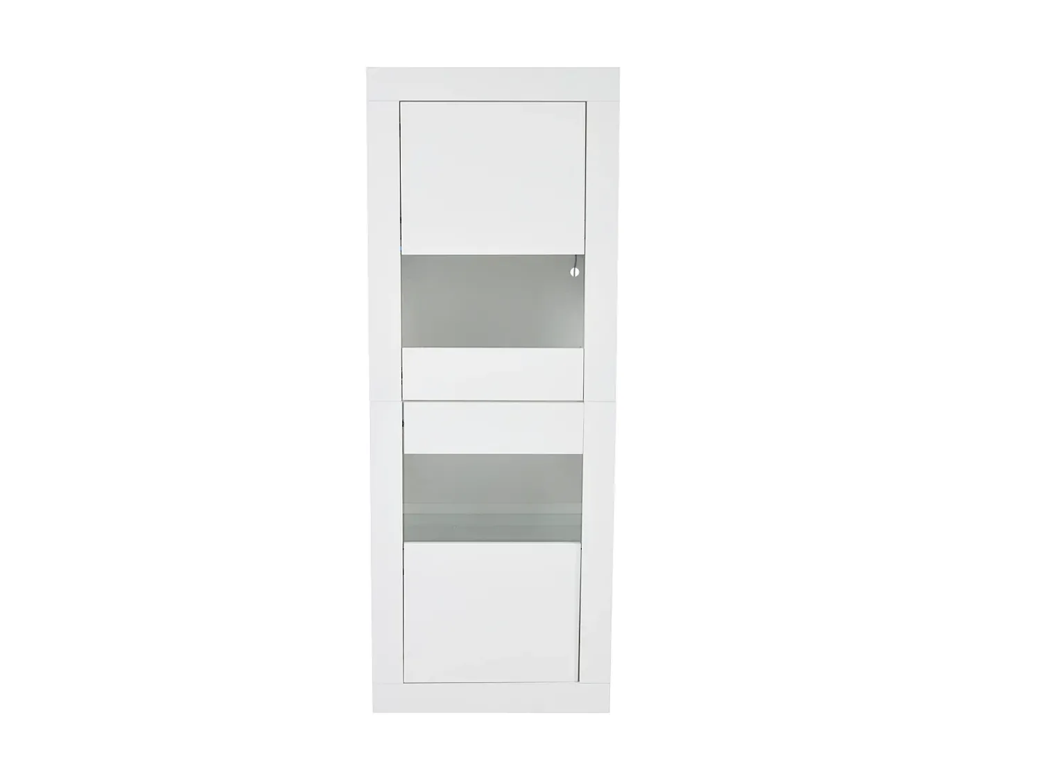 Hauss Spole Vitrine com 2 portas e prateleiras de vidro, corpo lacado , LED incluído - 61x42x162cm^ Vitrina