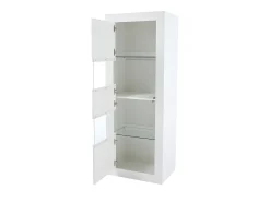 Hauss Spole Vitrine com 2 portas e prateleiras de vidro, corpo lacado , LED incluído - 61x42x162cm^ Vitrina