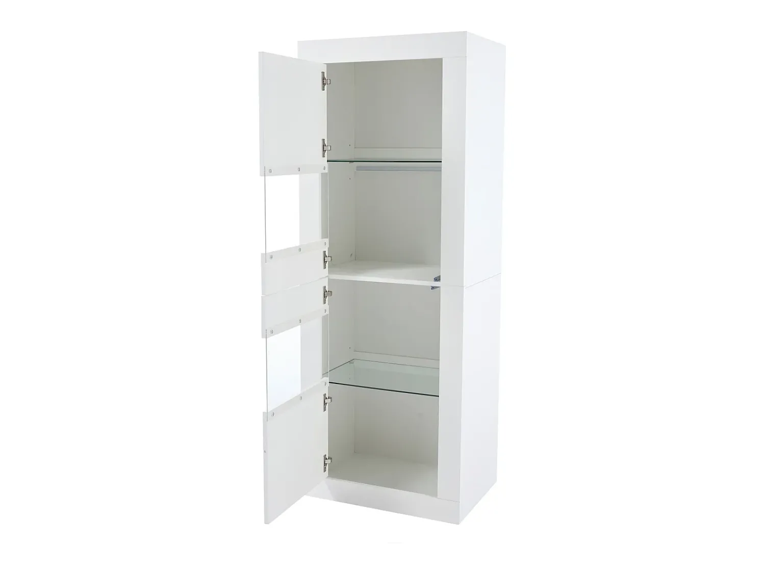 Hauss Spole Vitrine com 2 portas e prateleiras de vidro, corpo lacado , LED incluído - 61x42x162cm^ Vitrina