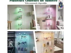 Vitrina* Vitrine com 5 prateleiras e portas duplas, vitrine para sala de estar Preto