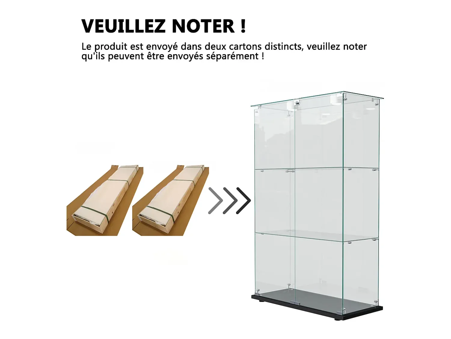Vitrina* Vitrine com 4 prateleiras e portas duplas, vitrine para sala de estar Preto
