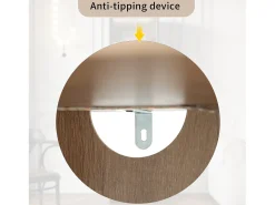 Vitrina|Hauss Spole Vitrine com faixa LED, porta de vidro e gaveta - Cor natural clara Natural claro