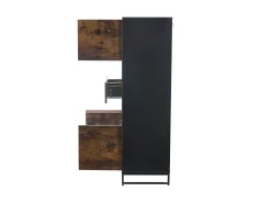 Vitrina* Vitrine com iluminação LED, vitrine independente, armário com 2 gavetas, com painel de acrílico, 80x40x138 cm, marrom Castanho
