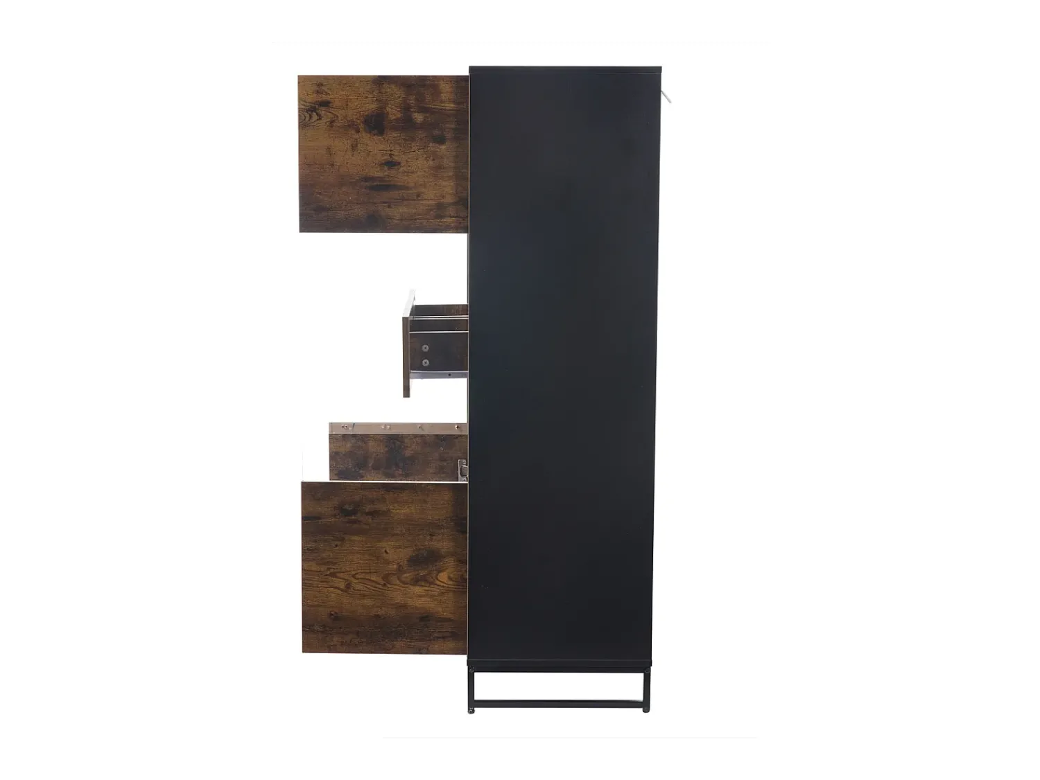 Vitrina* Vitrine com iluminação LED, vitrine independente, armário com 2 gavetas, com painel de acrílico, 80x40x138 cm, marrom Castanho
