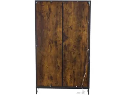 Vitrine com iluminação LED, vitrine independente, armário com 2 gavetas, com painel de acrílico, 80x40x138 cm, marrom^ Vitrina