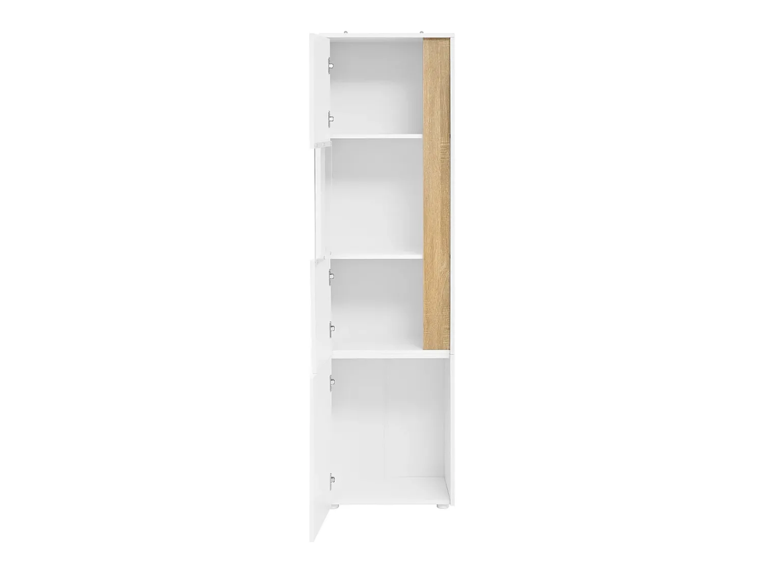 Vitrina*Hauss Spole Vitrine com iluminação LED e 2 portas - Ideal para sala de estar, escritório e cozinha - e natural - 50 x 40 x 179 cm Branco