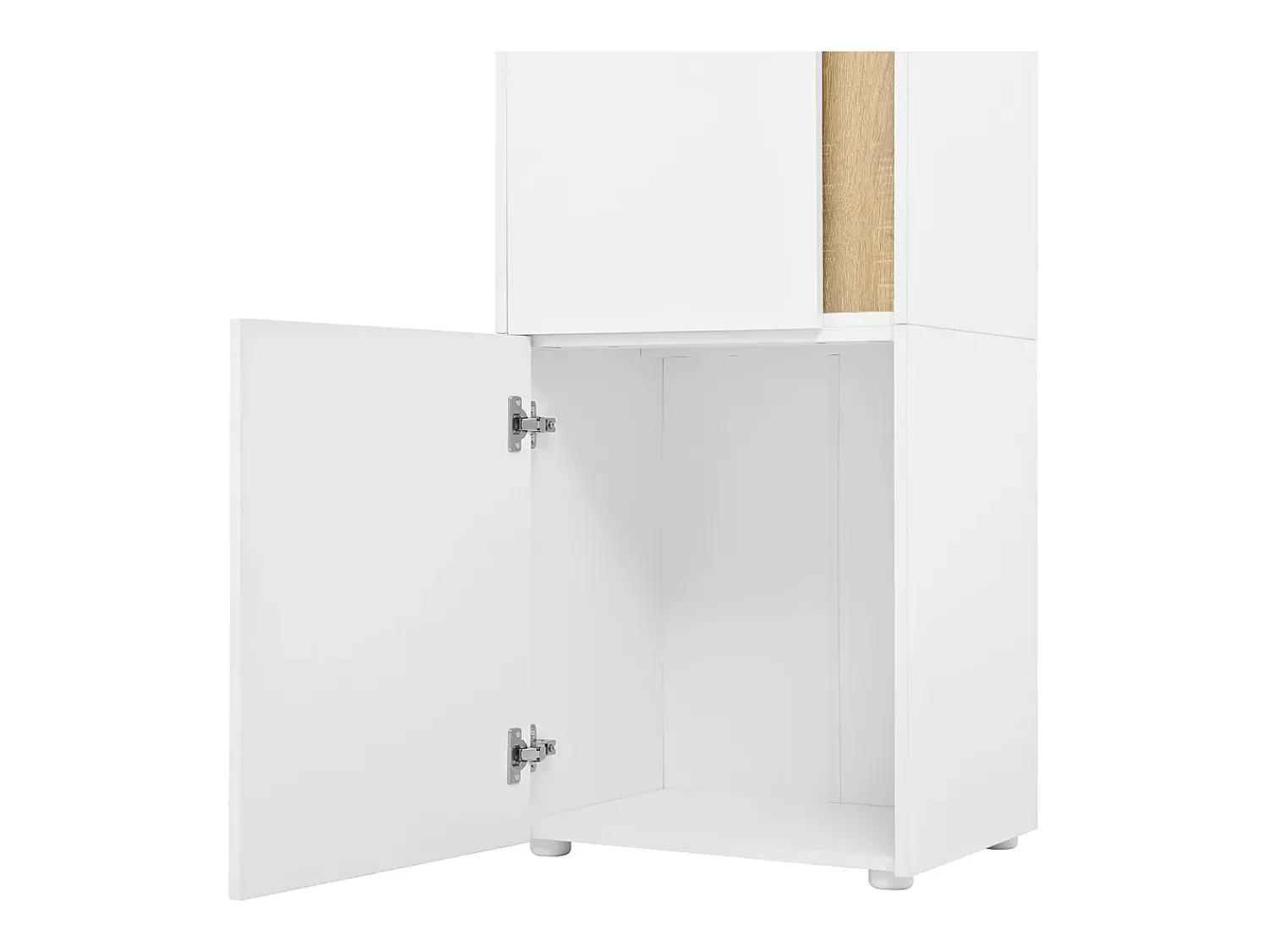 Vitrina*Hauss Spole Vitrine com iluminação LED e 2 portas - Ideal para sala de estar, escritório e cozinha - e natural - 50 x 40 x 179 cm Branco