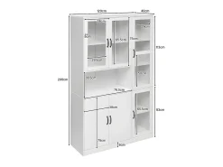 Sale ModernLuxe Vitrine com iluminação LED - prateleiras com 6 portas - A 200cm - Branco