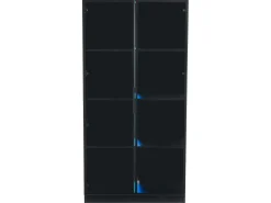 Vitrina|Hauss Spole Vitrine com iluminação LED e 2 portas de vidro - Prateleiras ajustáveis ​​​​- Preta Preto