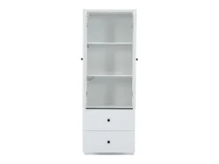 Vitrina*Hauss Spole Vitrine com iluminação LED de 16 cores, 2 gavetas e 2 portas de vidro - Branco